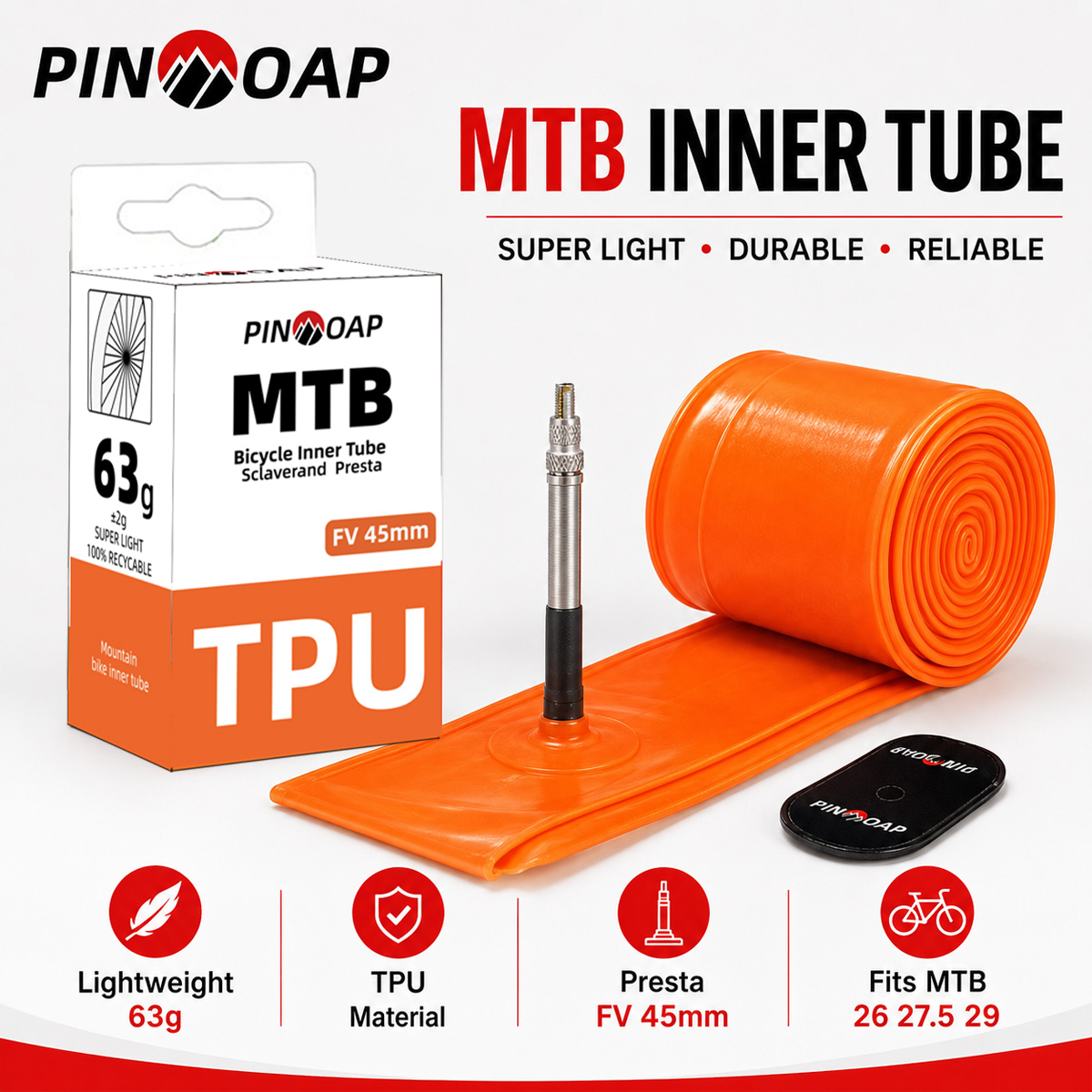 Mountain Biking Tube - PINMOAP-tubo interior para bicicleta de montaña,